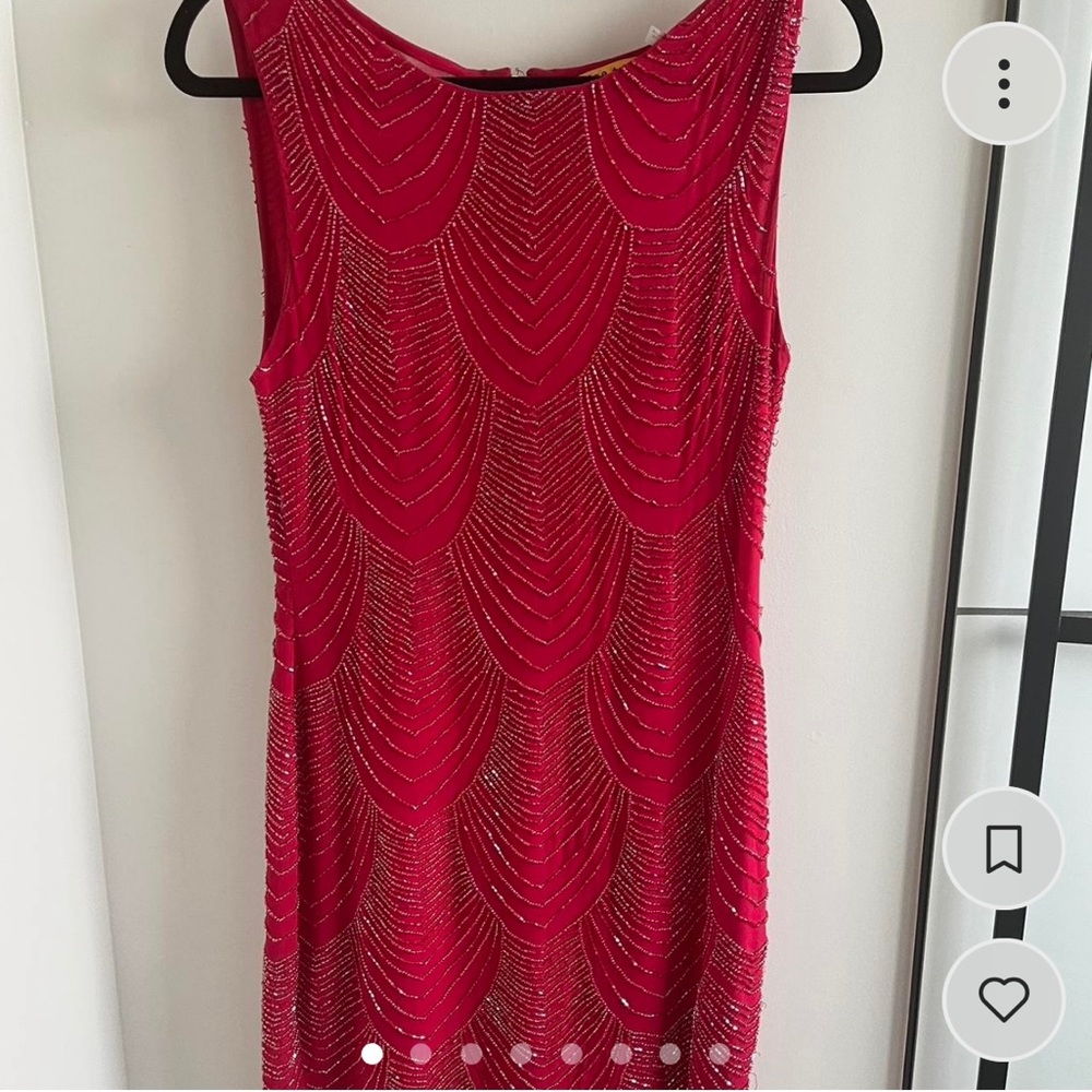Alice and Olivia size 0 red beaded flapper dress